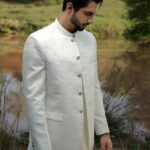 Off-White Cross Stitch Embroidered Prince Coat