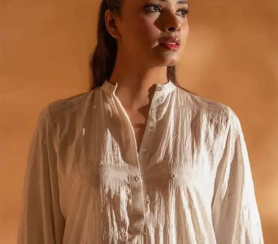 Elegant Ivory White Kurta Set by SKB