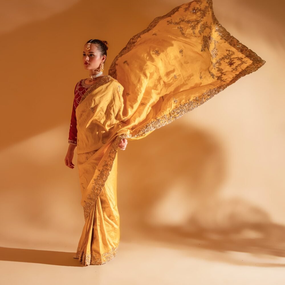 Rend & Yellow Saree