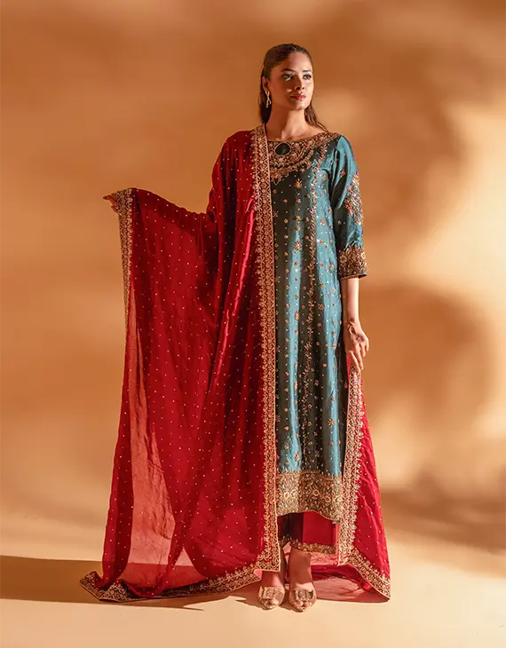 Green & Red Bridal Suit
